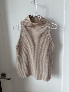 Sleeveless mockneck sweater - 100% cotton
